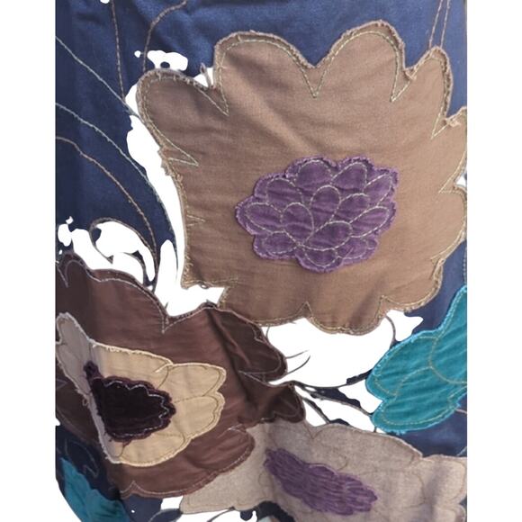 Boden Floral A-Line midi skirt appliquéd floral patterns 14 P - Picture 3 of 3